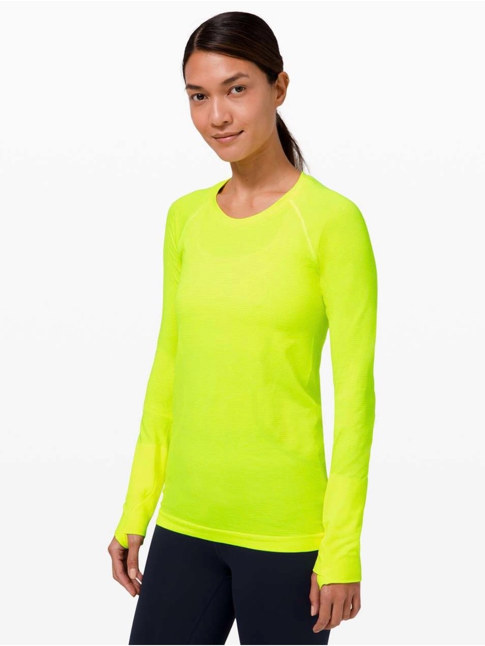 Lululemon Swiftly Tech Long Sleeve Shirt 2.0 Electric Lime Green Size 4